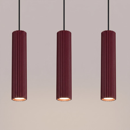 NOWOŚĆ Lampa wisząca KARBON 3L burgundSL.2302 Sollux