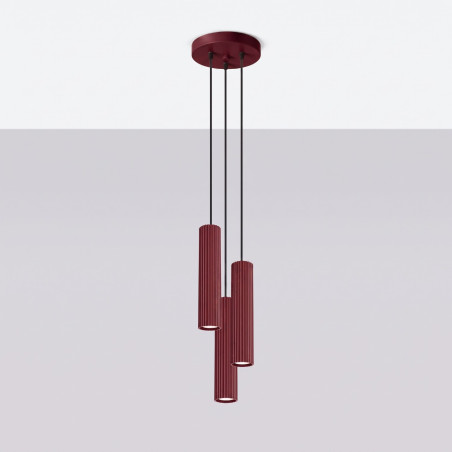 NOWOŚĆ Lampa wisząca KARBON 3P burgundSL.2303 Sollux