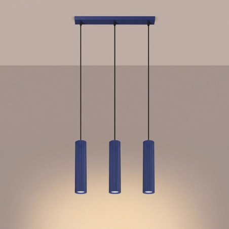NOWOŚĆ Lampa wisząca KARBON 3L ultramarynaSL.2313 Sollux