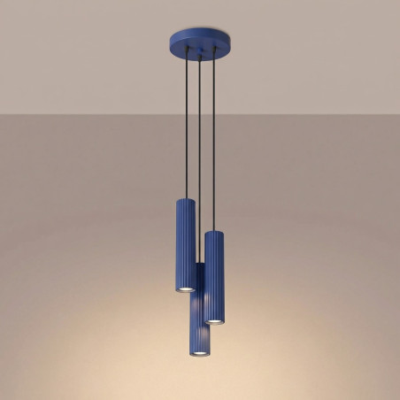 NOWOŚĆ Lampa wisząca KARBON 3P ultramarynaSL.2314 Sollux