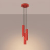 NOWOŚĆ Lampa wisząca KARBON 3P czerwonaSL.2341 Sollux