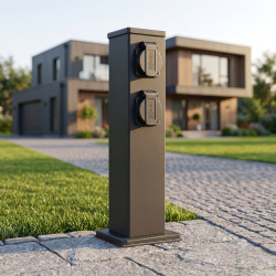 NOWOŚĆ EKO2900 Słupek Ogrodowy Electric 40cm 4 Gniazda Schuko 16A Milagro