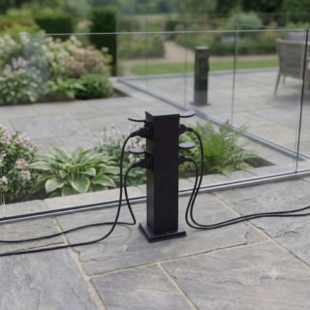 NOWOŚĆ EKO2900 Słupek Ogrodowy Electric 40cm 4 Gniazda Schuko 16A Milagro