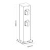 NOWOŚĆ EKO2900 Słupek Ogrodowy Electric 40cm 4 Gniazda Schuko 16A Milagro