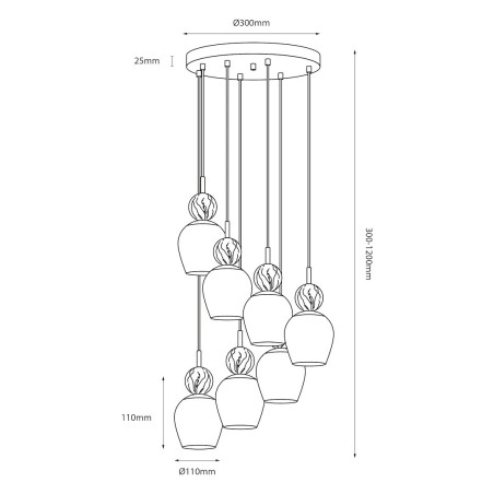 NOWOŚĆ MLP2811 Lampa wisząca Carrara 7xE14 Milagro