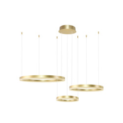 NOWOŚĆ AZ4973 AZZARDO lampa wisząca HALO 80+60+40 CCT   DIMM z pilotem złota  King Home