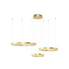 NOWOŚĆ AZ4973 AZZARDO lampa wisząca HALO 80+60+40 CCT   DIMM z pilotem złota  King Home