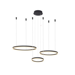NOWOŚĆ AZ4972 AZZARDO lampa wisząca HALO 80+60+40 CCT   DIMM z pilotem czarna  King Home
