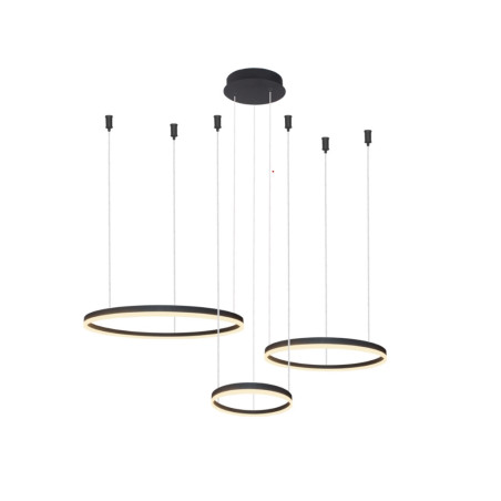 NOWOŚĆ AZ4972 AZZARDO lampa wisząca HALO 80+60+40 CCT   DIMM z pilotem czarna  King Home