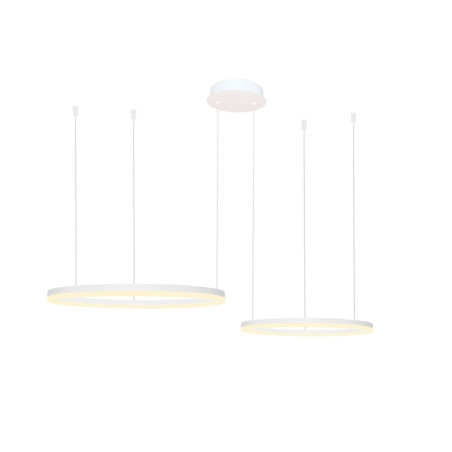 NOWOŚĆ AZ4977 AZZARDO lampa wisząca HALO 80+60 CCT      DIMM z pilotem biała  King Home