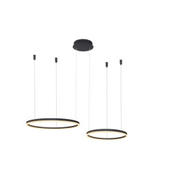 NOWOŚĆ AZ4978 AZZARDO lampa wisząca HALO 80+60 CCT      DIMM GO z pilotem czarna  King Home