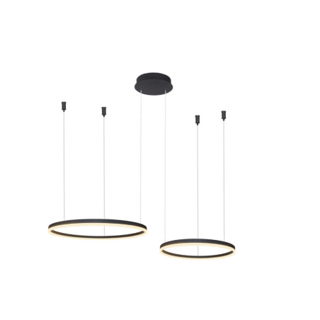 NOWOŚĆ AZ4978 AZZARDO lampa wisząca HALO 80+60 CCT      DIMM GO z pilotem czarna  King Home