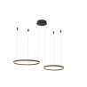 NOWOŚĆ AZ4978 AZZARDO lampa wisząca HALO 80+60 CCT      DIMM GO z pilotem czarna  King Home