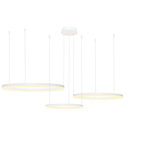 NOWOŚĆ AZ4974 AZZARDO lampa wisząca HALO 100+80+60 CCT  DIMM z pilotem biała  King Home