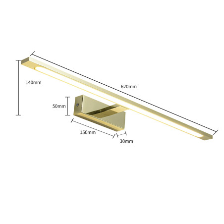 NOWOŚĆ Isla kinkiet złoty duży z IP44 3000K Light Prestige