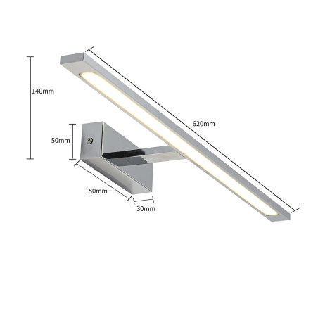 NOWOŚĆ Isla kinkiet chrom duży z IP44 3000K Light Prestige