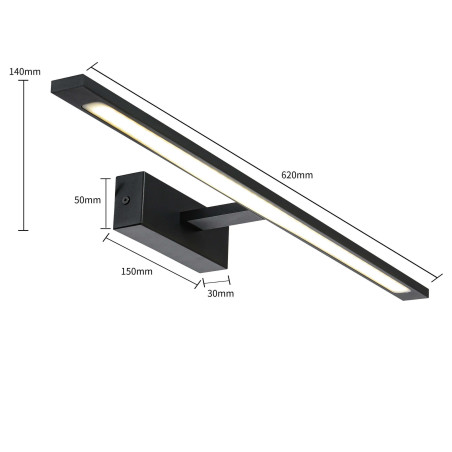 NOWOŚĆ Isla kinkiet czarny duży z IP44 3000K Light Prestige