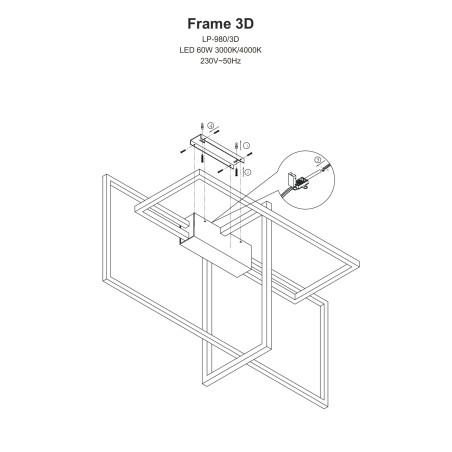 NOWOŚĆ Lampa wisząca Frame czarna LED 3000K Light Prestige
