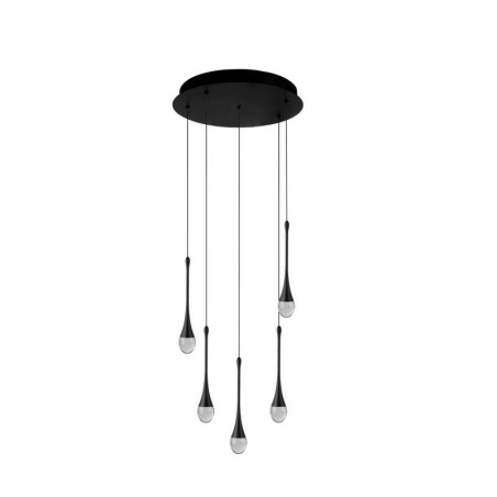 NOWOŚĆ AZ6007 AZZARDO lampa wisząca DALMA 5 ROUND       czarna  King Home