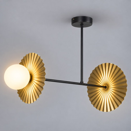 NOWOŚĆ MLP0295 Lampa sufitowa Bloom 2xG9 Czarno-złoty Milagro
