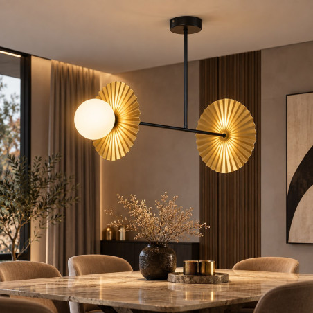 NOWOŚĆ MLP0295 Lampa sufitowa Bloom 2xG9 Czarno-złoty Milagro