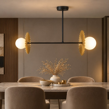 NOWOŚĆ MLP0295 Lampa sufitowa Bloom 2xG9 Czarno-złoty Milagro