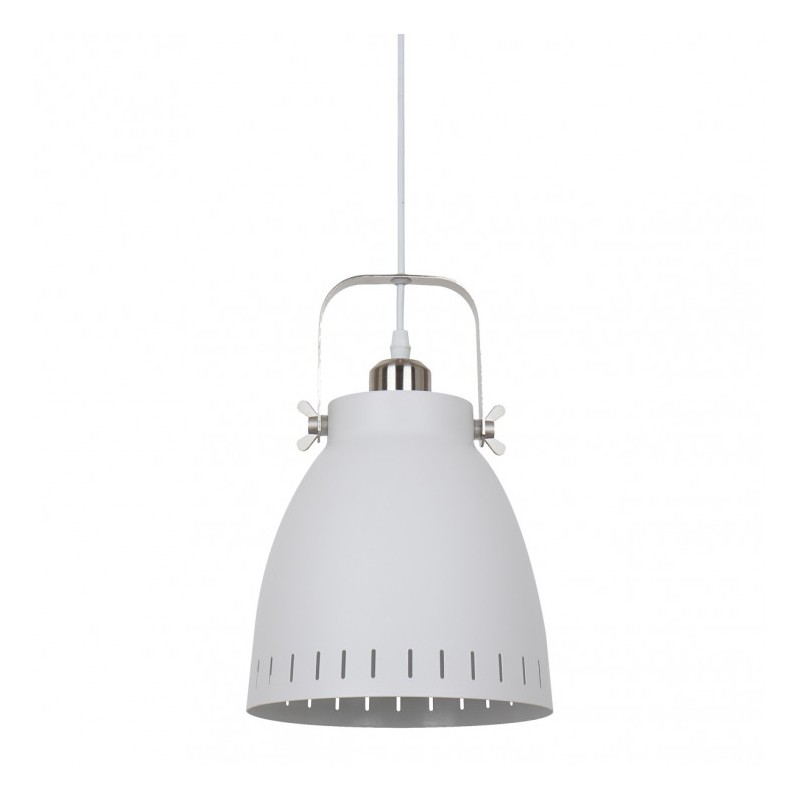 Lampa wisząca Franklin MD-HN8026M-WH+S.NICK Italux biały piaskowany, nikiel satynowany stop metali
