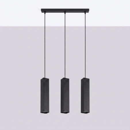 NOWOŚĆ Lampa wisząca RAYO 3L czarnaSL.3170 Sollux