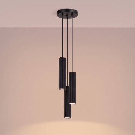 NOWOŚĆ Lampa wisząca RAYO 3P czarnaSL.3171 Sollux