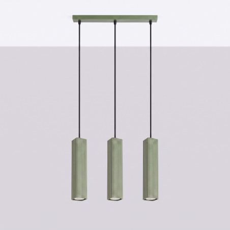 NOWOŚĆ Lampa wisząca RAYO 3L zielona oliwkowaSL.3184 Sollux