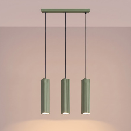 NOWOŚĆ Lampa wisząca RAYO 3L zielona oliwkowaSL.3184 Sollux