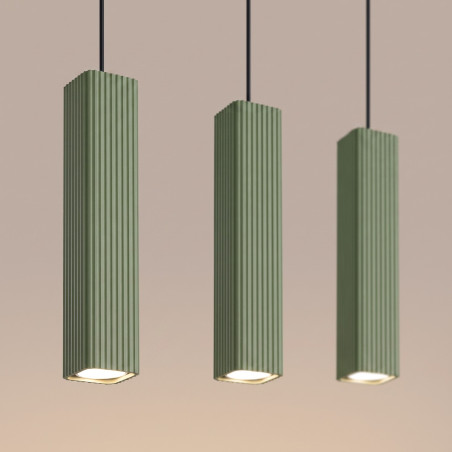 NOWOŚĆ Lampa wisząca RAYO 3L zielona oliwkowaSL.3184 Sollux