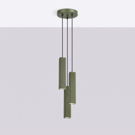 NOWOŚĆ Lampa wisząca RAYO 3P zielona oliwkowaSL.3185 Sollux