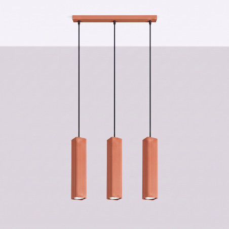 NOWOŚĆ Lampa wisząca RAYO 3L ochra czerwonaSL.3198 Sollux