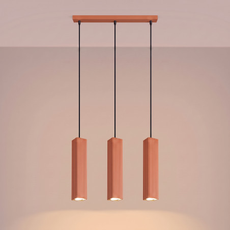 NOWOŚĆ Lampa wisząca RAYO 3L ochra czerwonaSL.3198 Sollux