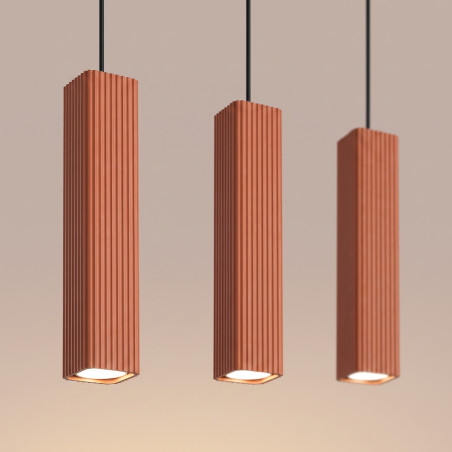 NOWOŚĆ Lampa wisząca RAYO 3L ochra czerwonaSL.3198 Sollux