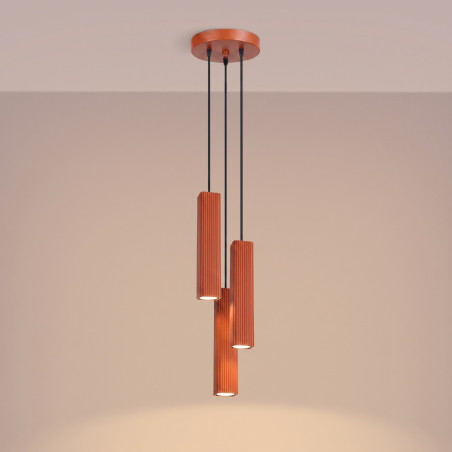 NOWOŚĆ Lampa wisząca RAYO 3P ochra czerwonaSL.3199 Sollux