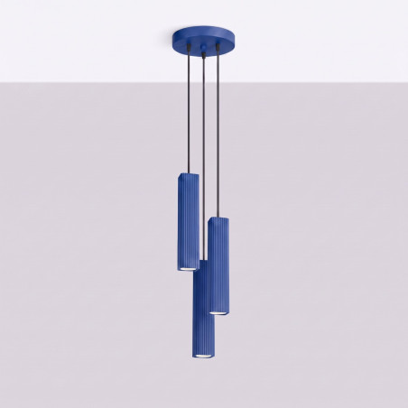 NOWOŚĆ Lampa wisząca RAYO 3P ultramarynaSL.3213 Sollux
