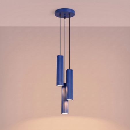 NOWOŚĆ Lampa wisząca RAYO 3P ultramarynaSL.3213 Sollux