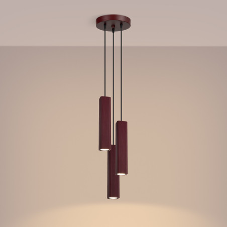 NOWOŚĆ Lampa wisząca RAYO 3P burgundSL.3227 Sollux