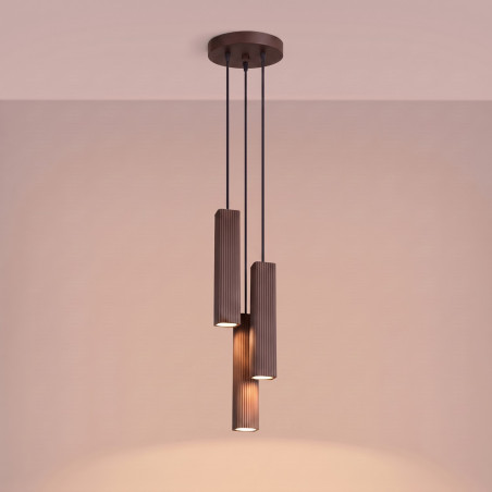 NOWOŚĆ Lampa wisząca RAYO 3P brązowaSL.3241 Sollux
