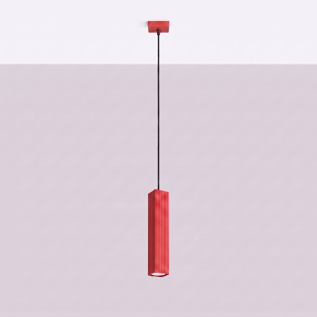 NOWOŚĆ Lampa wisząca RAYO 1 czerwonaSL.3253 Sollux