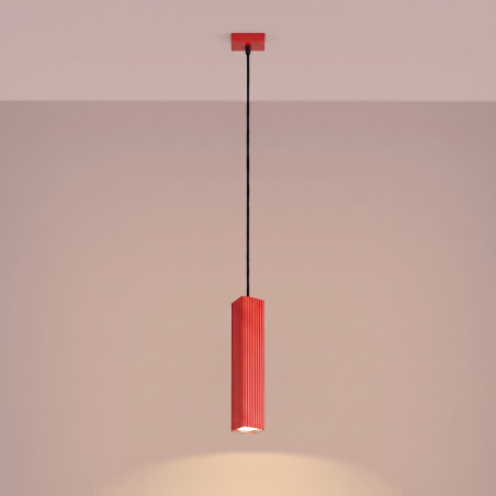 NOWOŚĆ Lampa wisząca RAYO 1 czerwonaSL.3253 Sollux