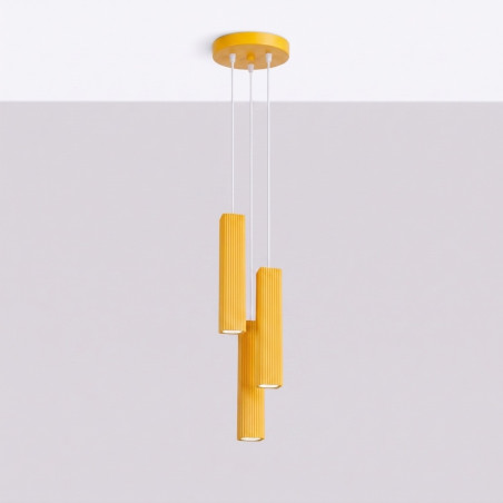 NOWOŚĆ Lampa wisząca RAYO 3P żółtaSL.3269 Sollux