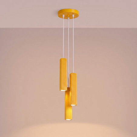 NOWOŚĆ Lampa wisząca RAYO 3P żółtaSL.3269 Sollux