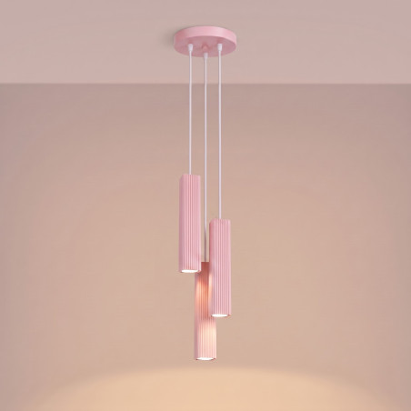 NOWOŚĆ Lampa wisząca RAYO 3P różowaSL.3283 Sollux