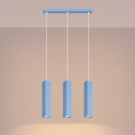 NOWOŚĆ Lampa wisząca RAYO 3L błękitnaSL.3296 Sollux