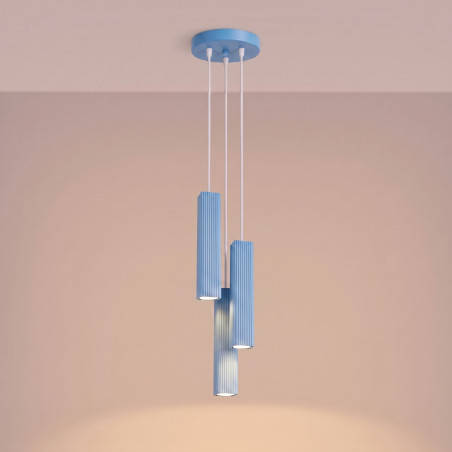 NOWOŚĆ Lampa wisząca RAYO 3P błękitnaSL.3297 Sollux