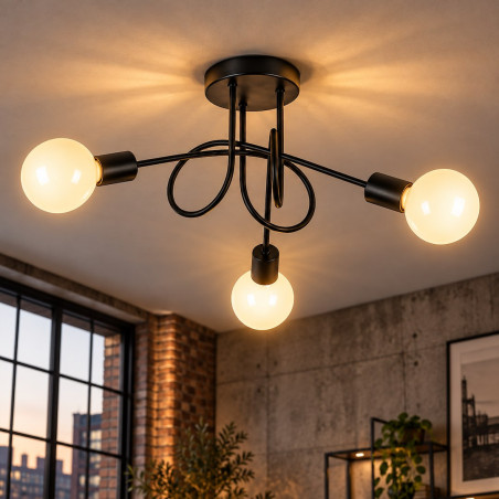NOWOŚĆ ML2474 Lampa sufitowa TURBINO 3xE27 Milagro