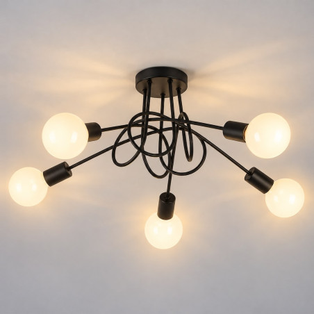 NOWOŚĆ ML2475 Lampa sufitowa TURBINO 5xE27 Milagro